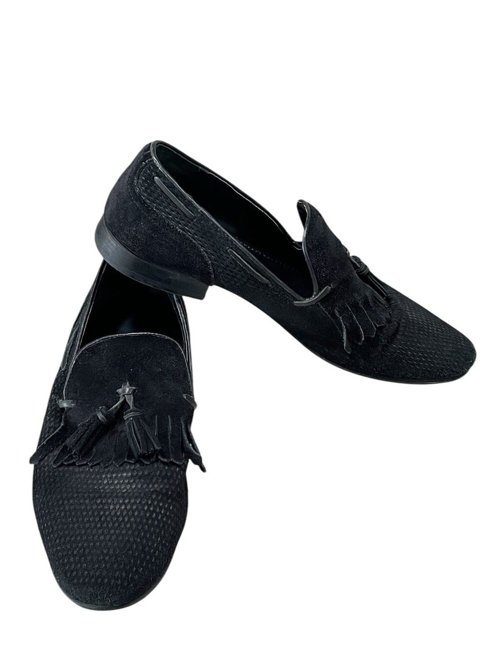 Zara Man Men’s 11 Black Suede Leather Dress Shoes Formal Loafers Made In Romania